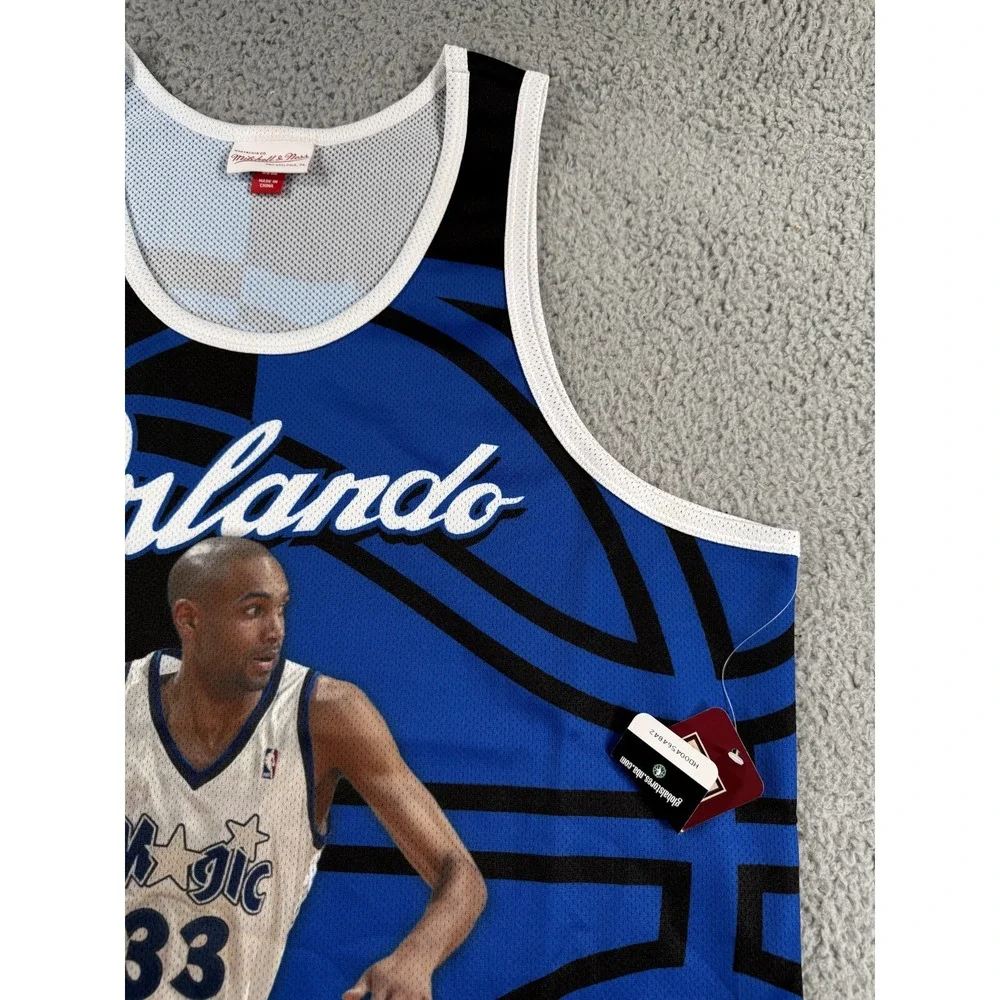 Mitchell‎ & Ness Grant Hill Jersey Men's XL Blue Orlando Magic Sublimated AOP